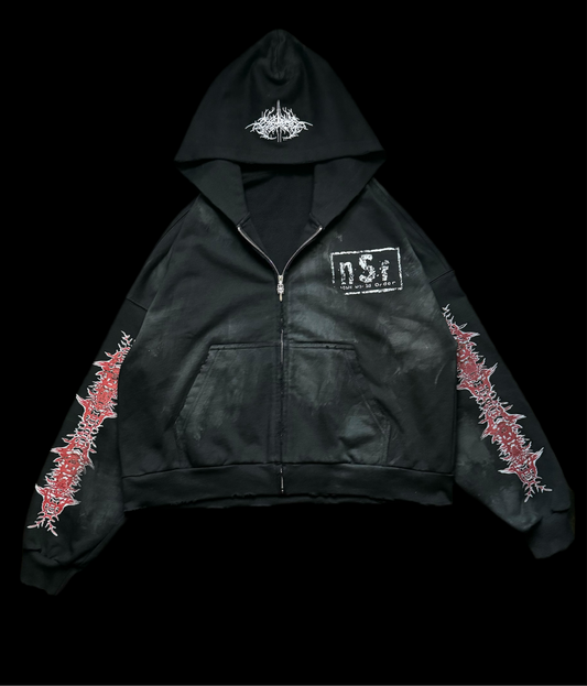 NOOSFE x GUILTY Destroyed ‘NSF’ Logo Hoodie